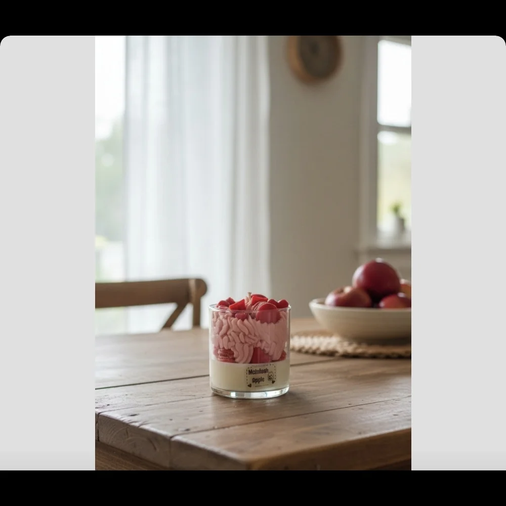Valentine Macaron Candle - McIntosh Apple - Picture 3 of 3